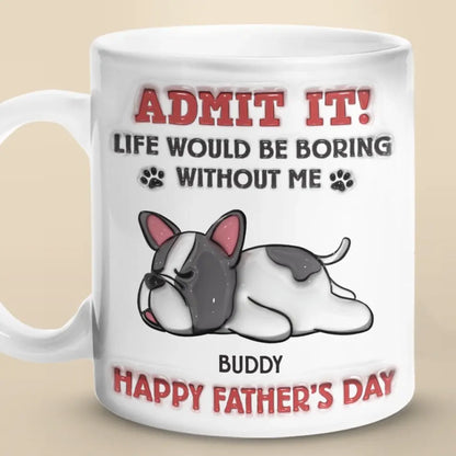 Cheers To The World's Best Dog Dad - Dog Personalized Custom 3D Inflated Effect Printed Mug - Gift For Pet Owners, Pet Lovers