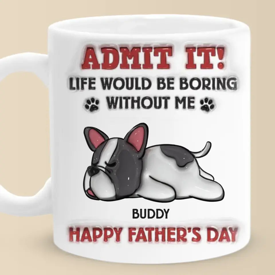 Cheers To The World's Best Dog Dad - Dog Personalized Custom 3D Inflated Effect Printed Mug - Gift For Pet Owners, Pet Lovers