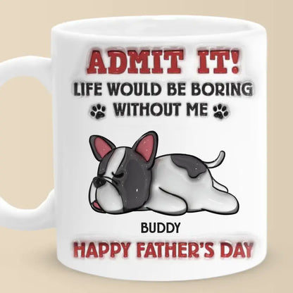 Cheers To The World's Best Dog Dad - Dog Personalized Custom 3D Inflated Effect Printed Mug - Gift For Pet Owners, Pet Lovers