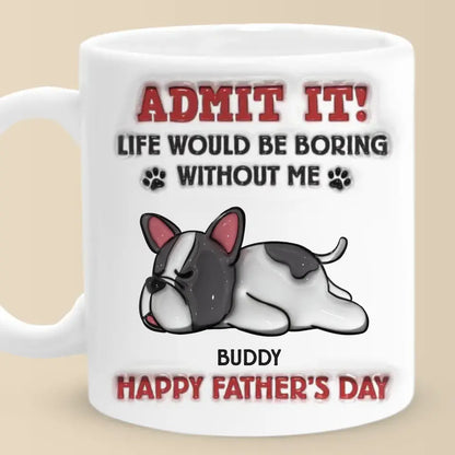 Cheers To The World's Best Dog Dad - Dog Personalized Custom 3D Inflated Effect Printed Mug - Gift For Pet Owners, Pet Lovers