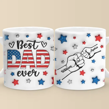 Family Means Nobody Gets Left Behind - Family Personalized Custom 3D Inflated Effect Printed Mug - Father's Day, Gift For Dad