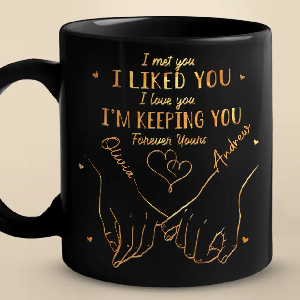 You'll Always Be My Favorite Person - Couple Personalized Custom Black Mug - Gift For Husband Wife, Anniversary