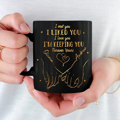 You'll Always Be My Favorite Person - Couple Personalized Custom Black Mug - Gift For Husband Wife, Anniversary