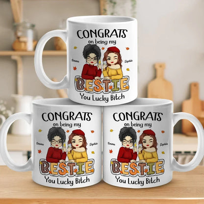You Are Blood, You Are Sisters - Besties Personalized Custom Mug - Autumn Fall Gift For Best Friends, BFF, Sisters