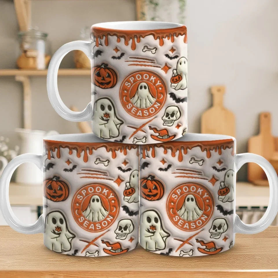 A Haunted Home Is A Happy Home - Family 3D Inflated Effect Printed Mug - Halloween Gift For Family Members