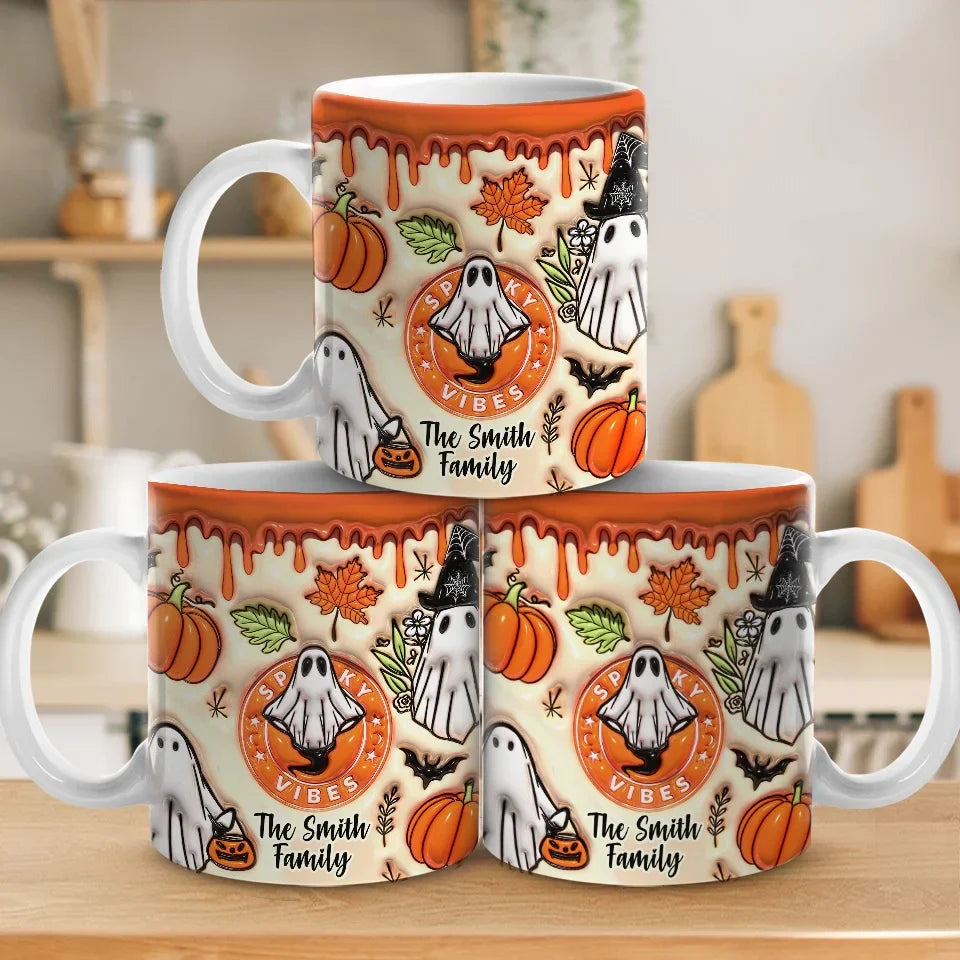 Our Family Is A Real Scream - Family Personalized Custom 3D Inflated Effect Printed Mug - Halloween Gift For Family Members