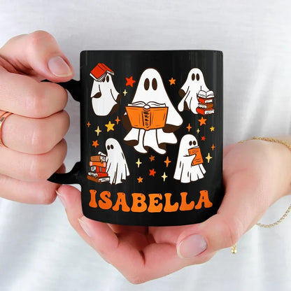 Ghosts Have The Most Fun - Family Personalized Custom Black Mug - Halloween Gift For Family Members