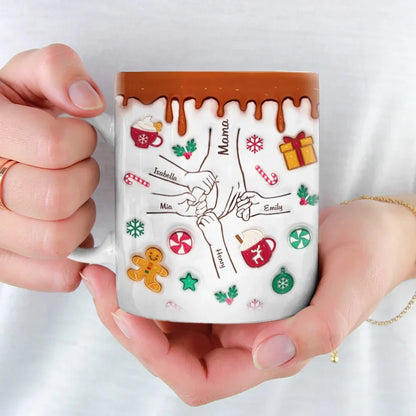 Home For The Holidays - Family Personalized Custom 3D Inflated Effect Printed Mug - Christmas Gift For Gift For Mom, Grandma