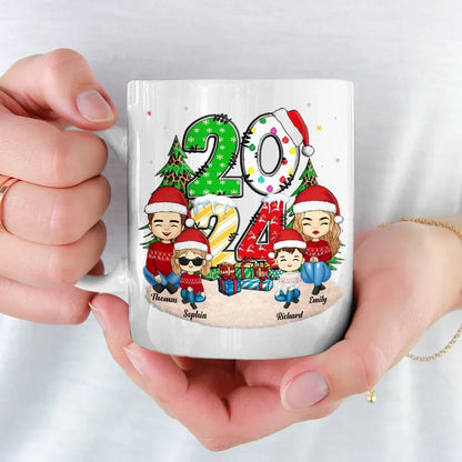 Christmas Joy Begins With Family - Family Personalized Custom Mug - Christmas Gift For Family Members