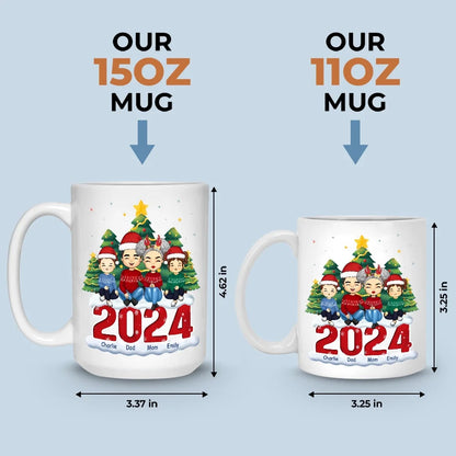 Christmas With My Family Is My Happy Place - Family Personalized Custom Mug - Christmas Gift For Family Members