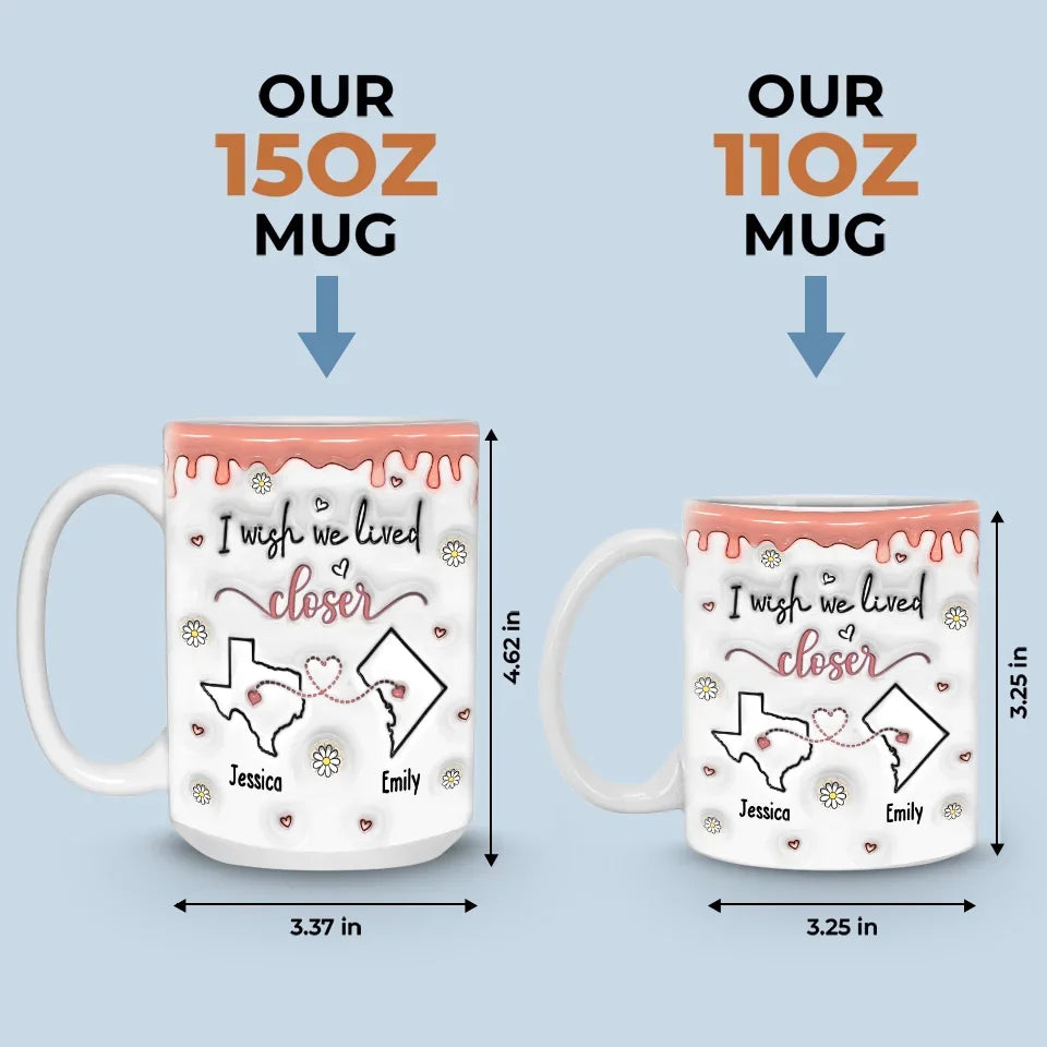 Friendship Transcends Distance And Time - Bestie Personalized Custom 3D Inflated Effect Printed Mug - Gift For Best Friends, BFF, Sisters