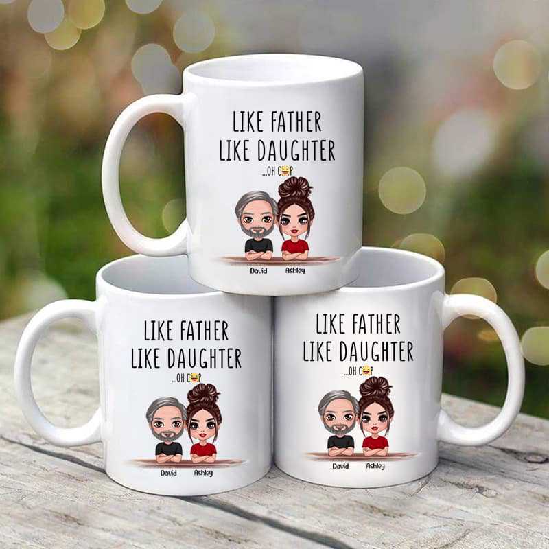 Doll Family Like Father Like Son Daughter Father's Day Gift Personalized Mug