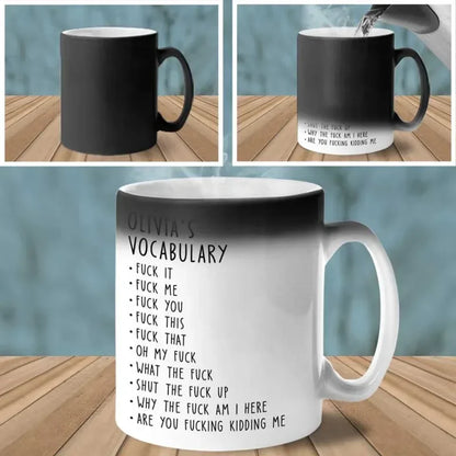 Caution, Strong Language Ahead - Personalized Custom Color Changing Mug - Christmas Gift For Coworkers, Work Friends, Colleagues