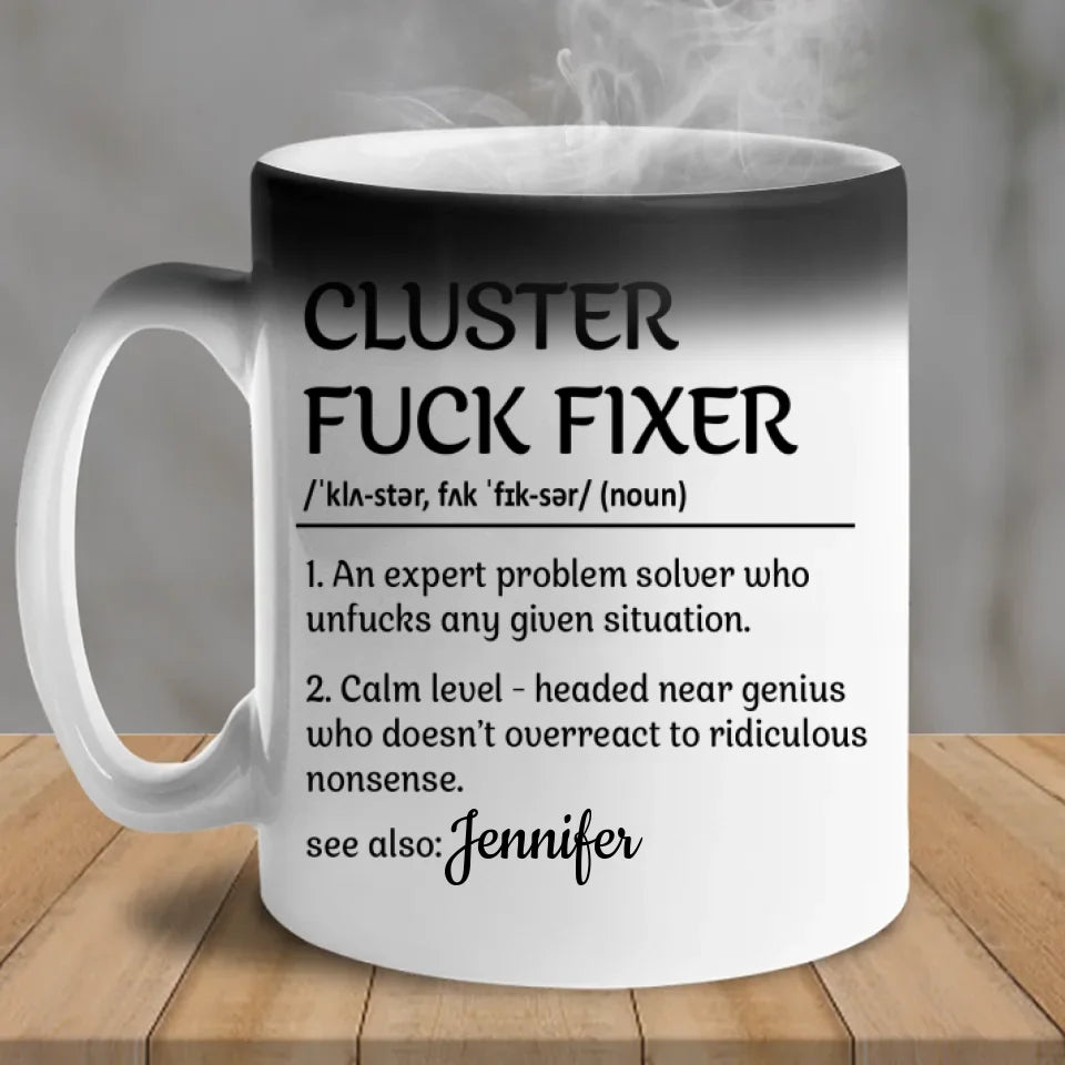 Professional Problem-Solving Ninja - Personalized Custom Color Changing Mug - Christmas Gift For Coworkers, Work Friends, Colleagues