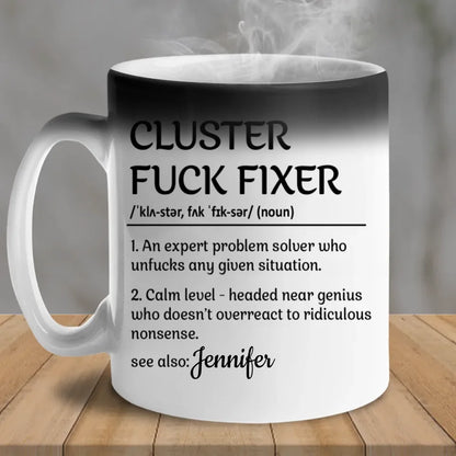 An Expert Problem Solver - Coworker Personalized Custom Black Mug - Christmas Gift For Coworkers, Work Friends, Colleagues