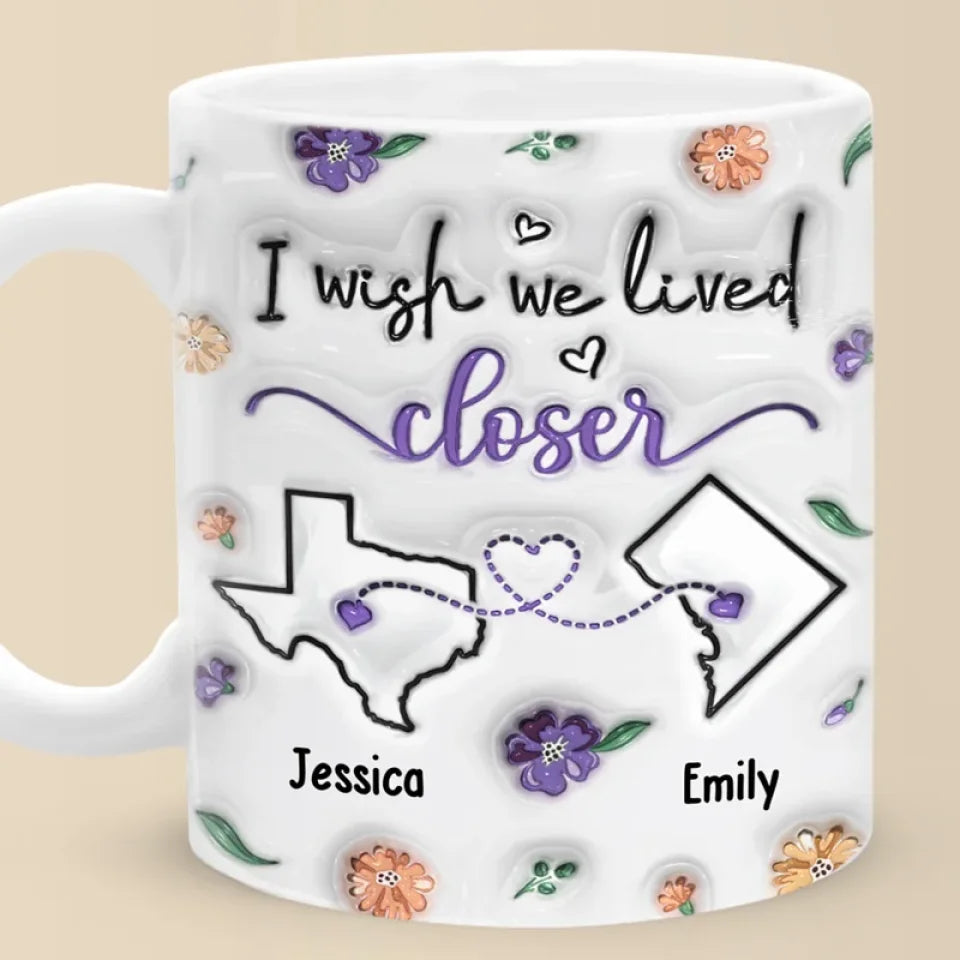 I Found A Sister By Heart - Bestie Personalized Custom 3D Inflated Effect Printed Mug - New Arrival, Gift For Best Friends, BFF, Sisters AMZ