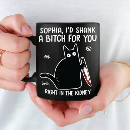 Laughter Here, Together Always - Friend Personalized Custom Black Mug - Christmas Gift For Best Friends, Sisters, Family Members, Coworkers