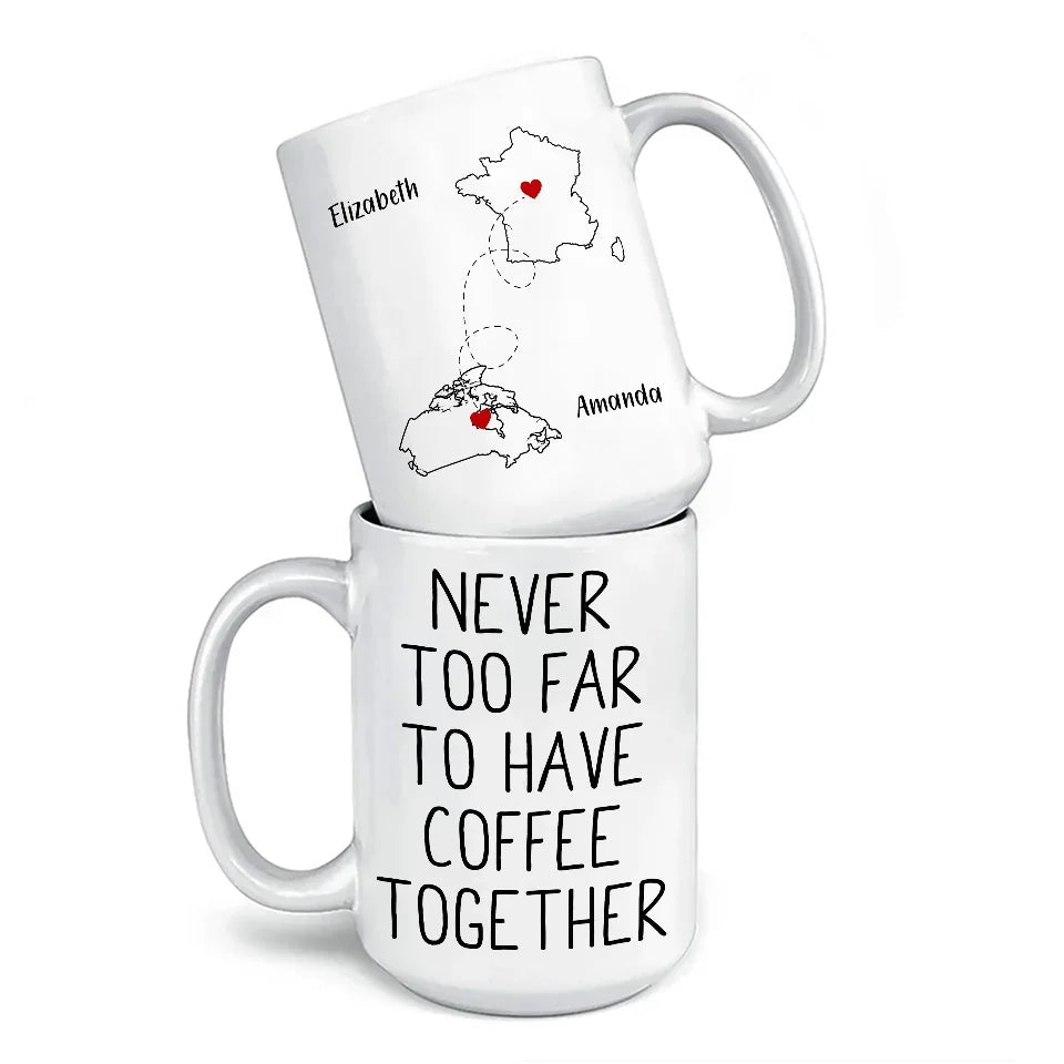 Miles Can't Break The Bond We Share - Bestie Personalized Custom Mug - Christmas Gift For Best Friends, BFF, Sisters