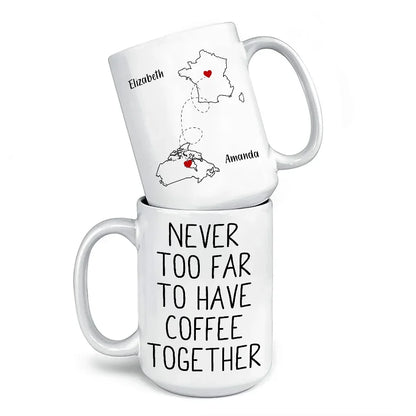 Miles Can't Break The Bond We Share - Bestie Personalized Custom Mug - Christmas Gift For Best Friends, BFF, Sisters