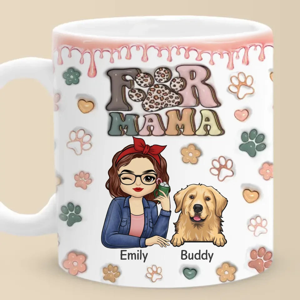 Happiness Is Being Chosen By A Pet - Dog & Cat Personalized Custom 3D Inflated Effect Printed Mug - Christmas Gift For Pet Owners, Pet Lovers