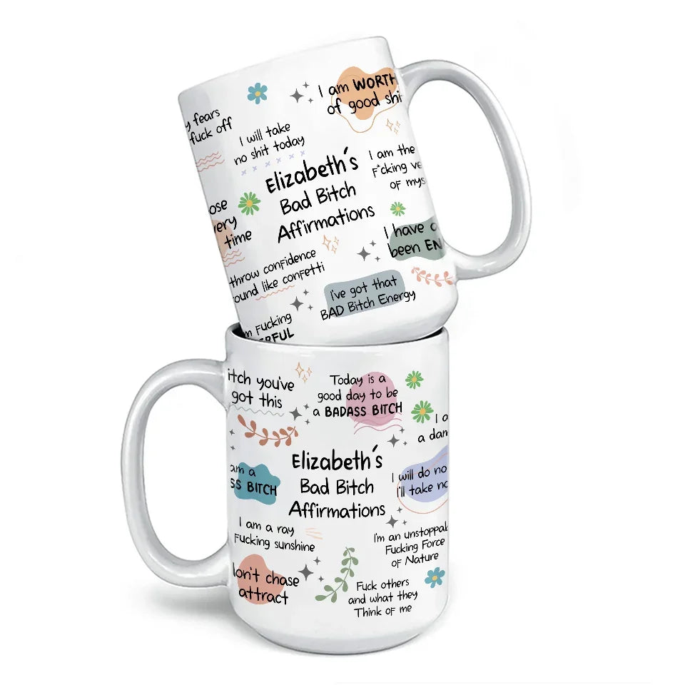 Fearless Self-Love Affirmations - Friend Personalized Custom Mug - Christmas Gift, Birthday Gift For Best Friends, Family Members, Coworkers, Yourself