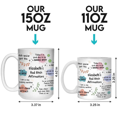 Fearless Self-Love Affirmations - Friend Personalized Custom Mug - Christmas Gift, Birthday Gift For Best Friends, Family Members, Coworkers, Yourself