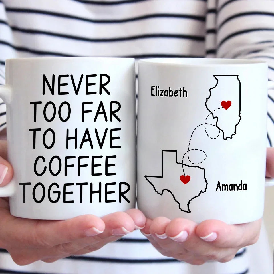 Long Distance Cherishing Moments With My Besties This Holiday - Bestie Personalized Custom Mug - Christmas Gift For Best Friends, BFF, Sisters