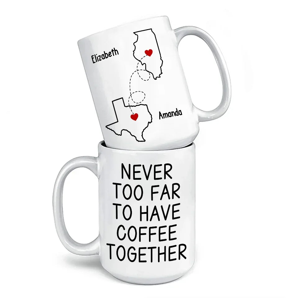 Long Distance Cherishing Moments With My Besties This Holiday - Bestie Personalized Custom Mug - Christmas Gift For Best Friends, BFF, Sisters