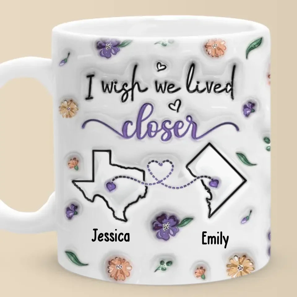 Long Distance The Love Between Family - Family Personalized Custom 3D Inflated Effect Printed Mug - Gift For Family Members