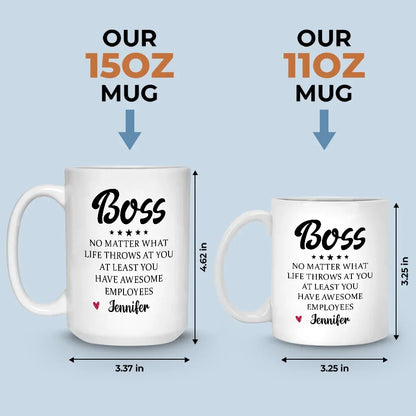 A Great Boss Creates Great Teams - Coworker Personalized Custom Mug - Christmas Gift For Coworkers, Work Friends, Colleagues
