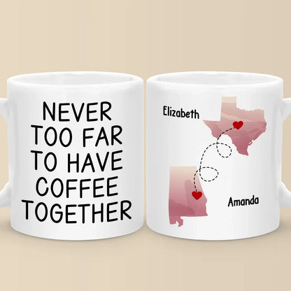 Together In Spirit, Even With A Drink Apart - Bestie Personalized Custom Mug - Christmas Gift For Best Friends, BFF, Sisters
