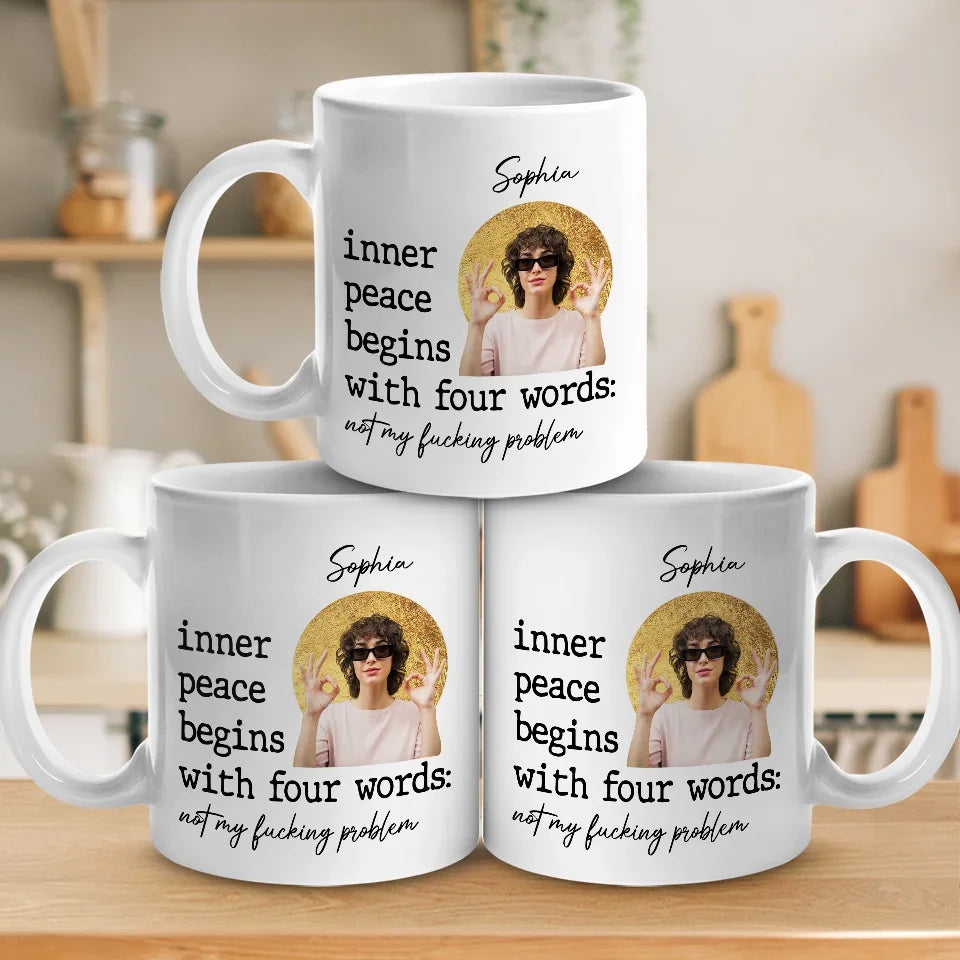 Custom Photo Find Peace In The Chaos - Friend Personalized Custom Mug - Christmas Gift For Best Friends, Sisters, Family Members, Coworkers