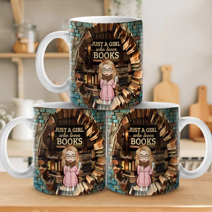 Just A Girl With A Heart Full Of Stories - Personalized Custom Mug - Christmas Gift For Book Lovers