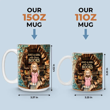 Just A Girl With A Heart Full Of Stories - Personalized Custom Mug - Christmas Gift For Book Lovers