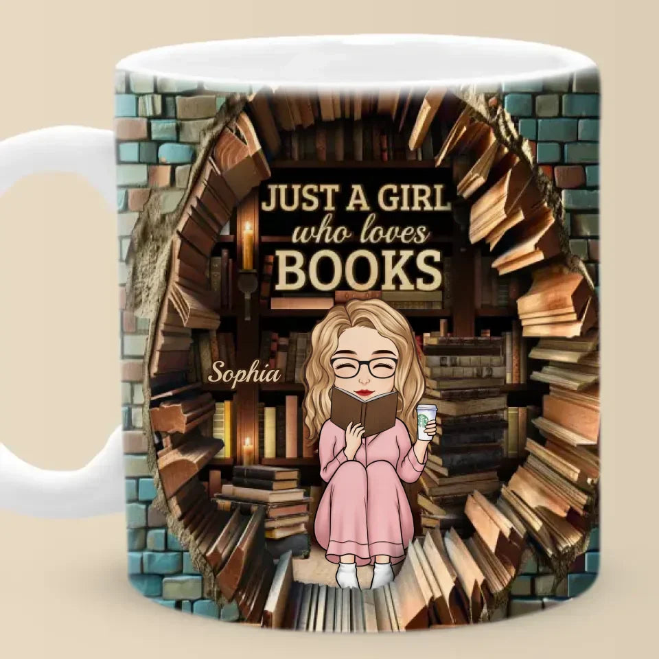 Just A Girl With A Heart Full Of Stories - Personalized Custom Mug - Christmas Gift For Book Lovers