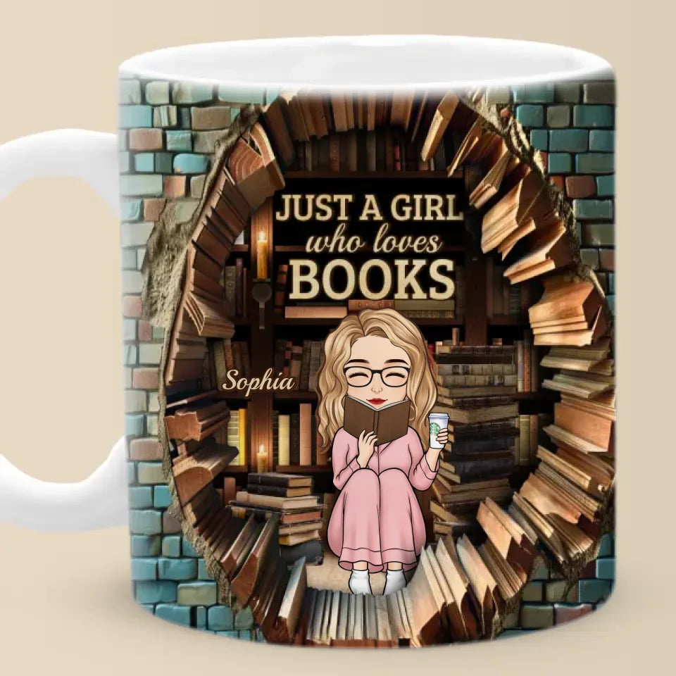 Just A Girl With A Heart Full Of Stories - Personalized Custom Mug - Christmas Gift For Book Lovers