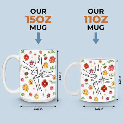 Hold My Hand, Nurture My Soul - Family Personalized Custom 3D Inflated Effect Printed Mug - Christmas Gift For Mom, Grandma