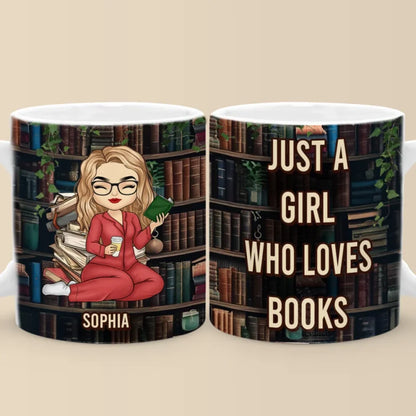 Just A Girl Who Loves Book - Personalized Custom Mug - Christmas Gift For Book Lovers