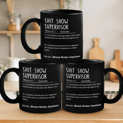 Creating Magic With My Coworker - Coworker Personalized Custom Black Mug - Christmas Gift For Coworkers, Work Friends, Colleagues