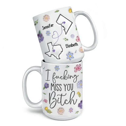 True Friendship Doesn't Fade With Distance - Bestie Personalized Custom 3D Inflated Effect Printed Mug - Christmas Gift For Best Friends, BFF, Sisters
