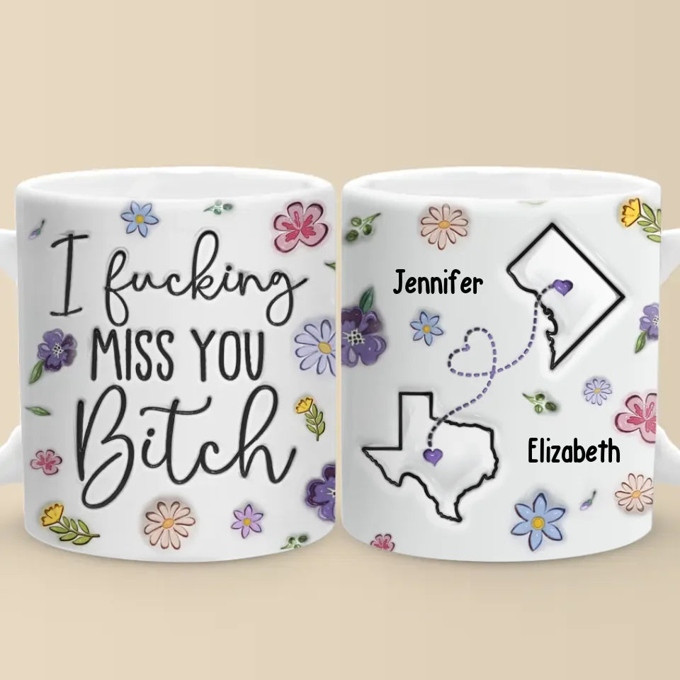 True Friendship Doesn't Fade With Distance - Bestie Personalized Custom 3D Inflated Effect Printed Mug - Christmas Gift For Best Friends, BFF, Sisters