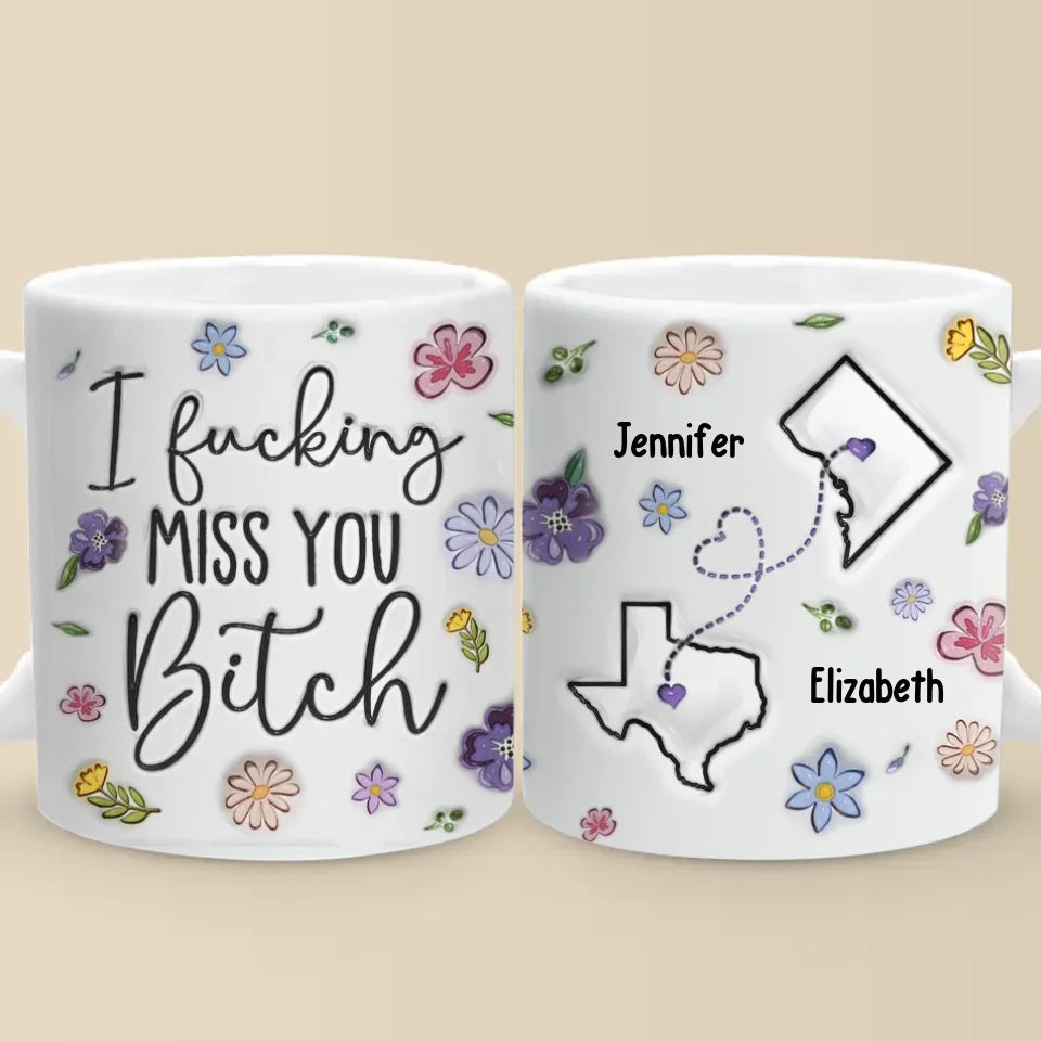 True Friendship Doesn't Fade With Distance - Bestie Personalized Custom 3D Inflated Effect Printed Mug - Christmas Gift For Best Friends, BFF, Sisters