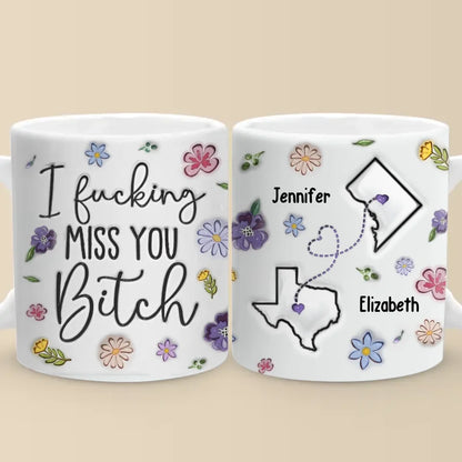 True Friendship Doesn't Fade With Distance - Bestie Personalized Custom 3D Inflated Effect Printed Mug - Christmas Gift For Best Friends, BFF, Sisters