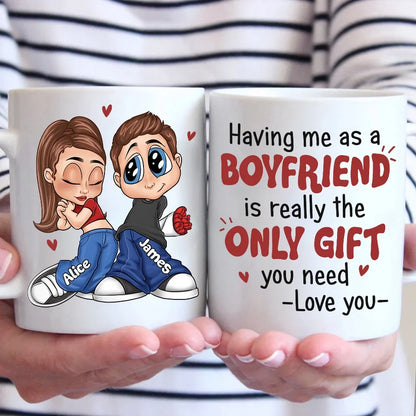 Your Good Fortune Is Being With Me - Couple Personalized Custom Mug - Christmas Gift For Husband Wife, Anniversary