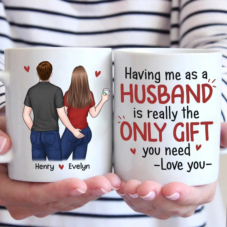 The Boyfriend You Are Lucky To Have - Couple Personalized Custom Mug - Christmas Gift For Husband Wife, Anniversary