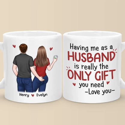 The Boyfriend You Are Lucky To Have - Couple Personalized Custom Mug - Christmas Gift For Husband Wife, Anniversary