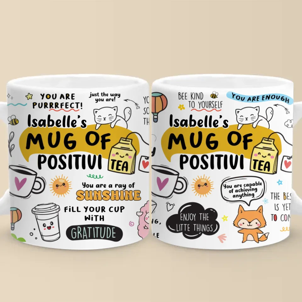 Mug Of Positivitea Self-Love - Friend Personalized Custom Mug - Christmas Gift For Best Friends, Family Members, Coworkers, Yourself