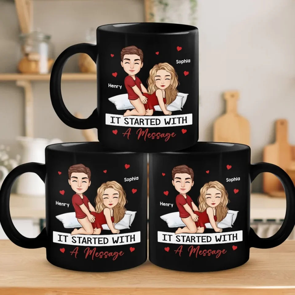 The Peanut Butter To My Jelly - Couple Personalized Custom Black Mug - Christmas Gift For Husband Wife, Anniversary