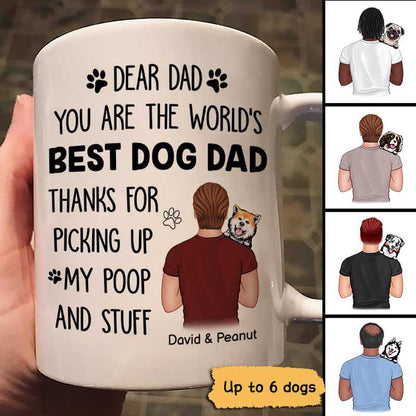 Dad Carrying Dogs On Shoulder Father's Day Gift Personalized Mug