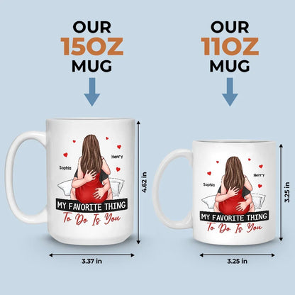 Our Love Is The Spark In Every Kiss - Couple Personalized Custom Mug - Christmas Gift For Husband Wife, Anniversary